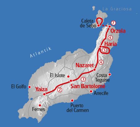 Wandern Lanzarote Karte