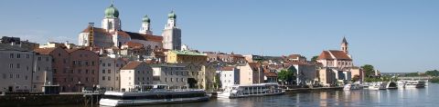Blick auf Passau. Aktivferien mit Eurotrek.