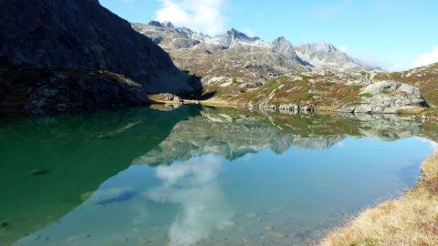 Mountain lake. Albula-Bernina tour. Hiking holidays with Eurotrek.