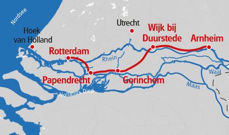 Eurotrek Karte Arnheim - Rotterdam - Rhein - Radweg VI