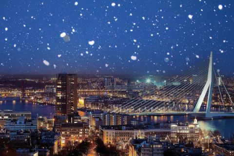 Schneefall in Rotterdam